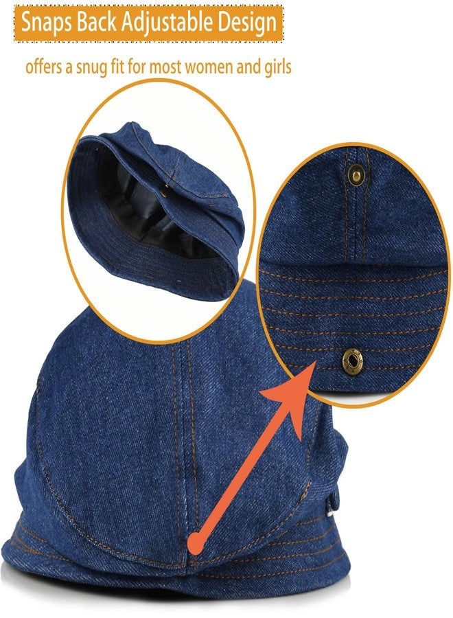 KORIXINE Newsboy Hat for Women: Fashion Denim Hats - Womens Cute Jeans Beret Newsboy Cap Cabbie Artist Summer Soft Visor Hat Adjustable (Navy) - Image 5